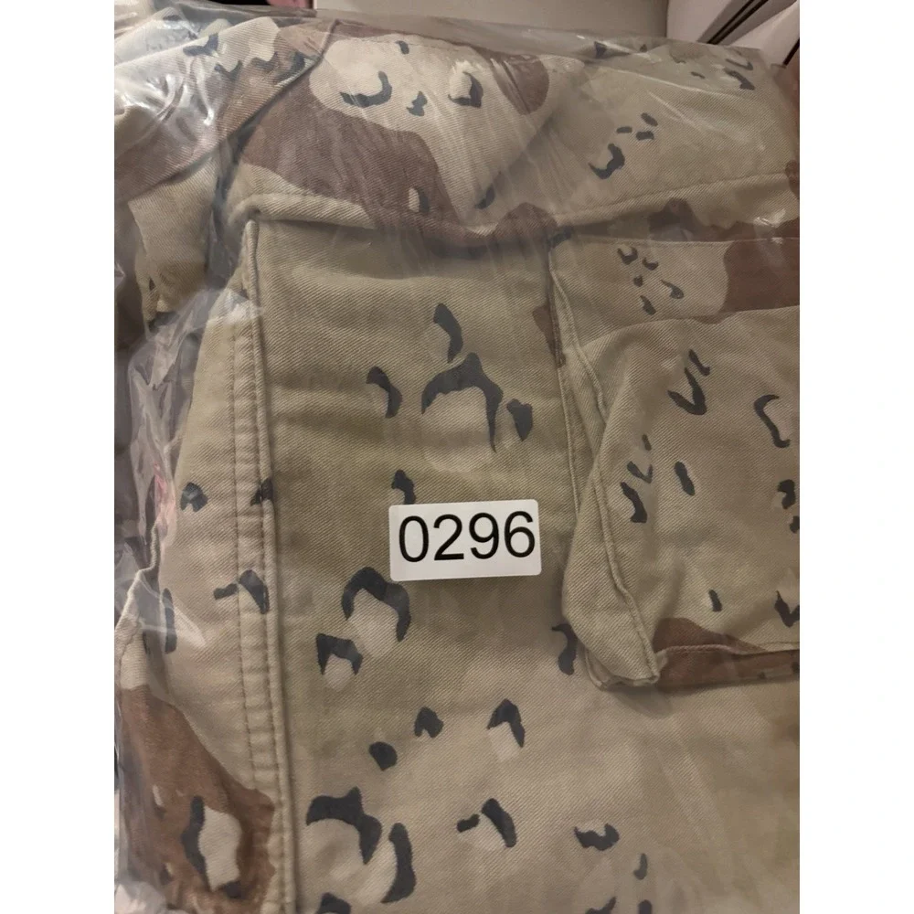 Vintage Military Coat Mens Large Beige Desert Cookie Camo Combat Military 90s